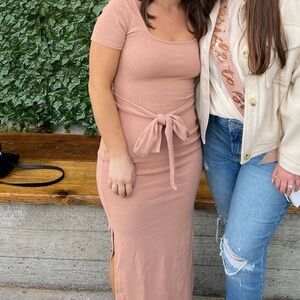 Petal and Pup Pink Midi Dress